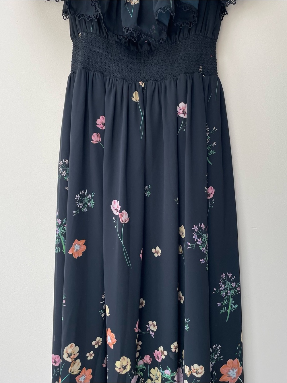 Sachin & Babi Black Floral Nikki Dress Dark Garden Maxi Off Shoulder Size 10 - Picture 10 of 12